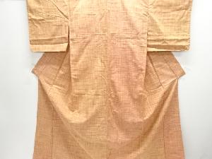 アンティーク　格子織り出し手織り紬着物